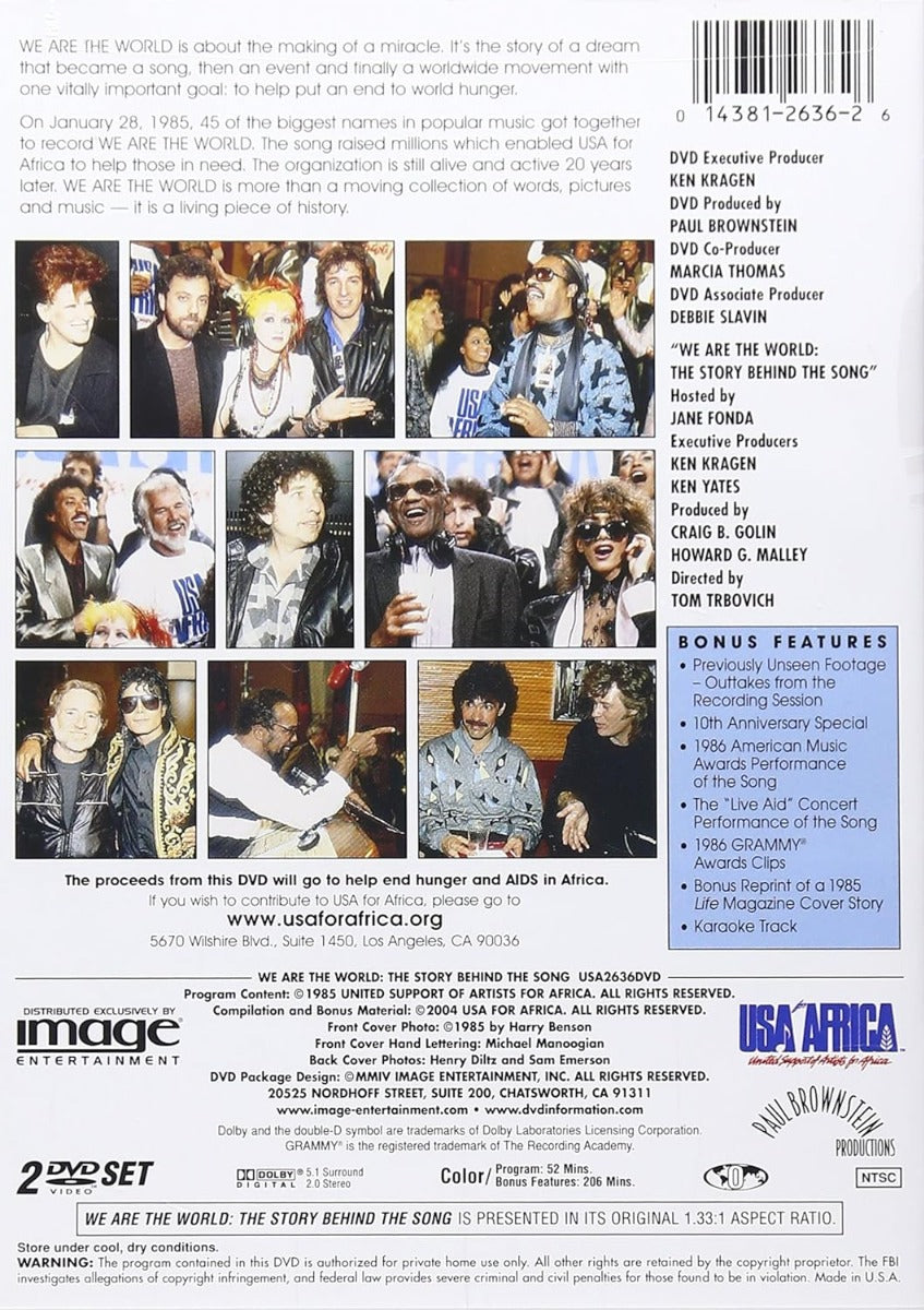 USA for Africa We Are the World: Story Behind the Song (Special Edition, Anniversary Edition, Dolby, Amaray Case)