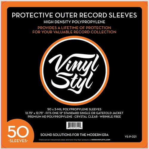 Vinyl Styl Vinyl Styl® 12 Inch Vinyl Record Outer Sleeve Polypropylene 50 Count (Crystal Clear)