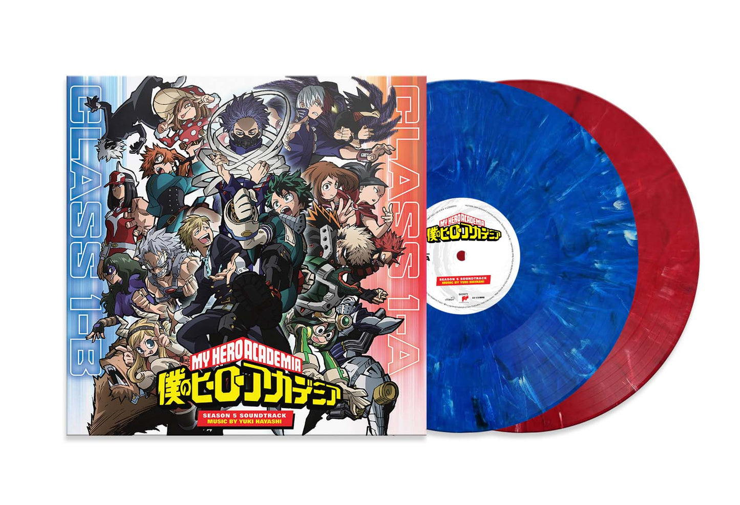 Yuki Hayashi My Hero Academia: Season 5 (Original Series Soundtrack) (Colored Vinyl, Blue, Red, 150 Gram Vinyl) (2 Lp's)