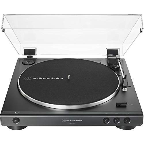 Audio-Technica AT-LP60XUSB Fully Automatic (Analog & USB) Belt-Drive Stereo Turntable Comes with a 45 RPM Adapter and a Removable Hinged Dust Cover (Black)