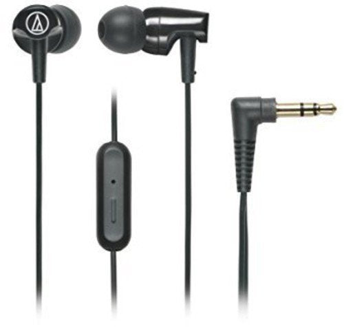 Audio-Technica ATH-CLR100iSBK SonicFuel In-Ear Headphones with In-Line Microphone & Control, Black