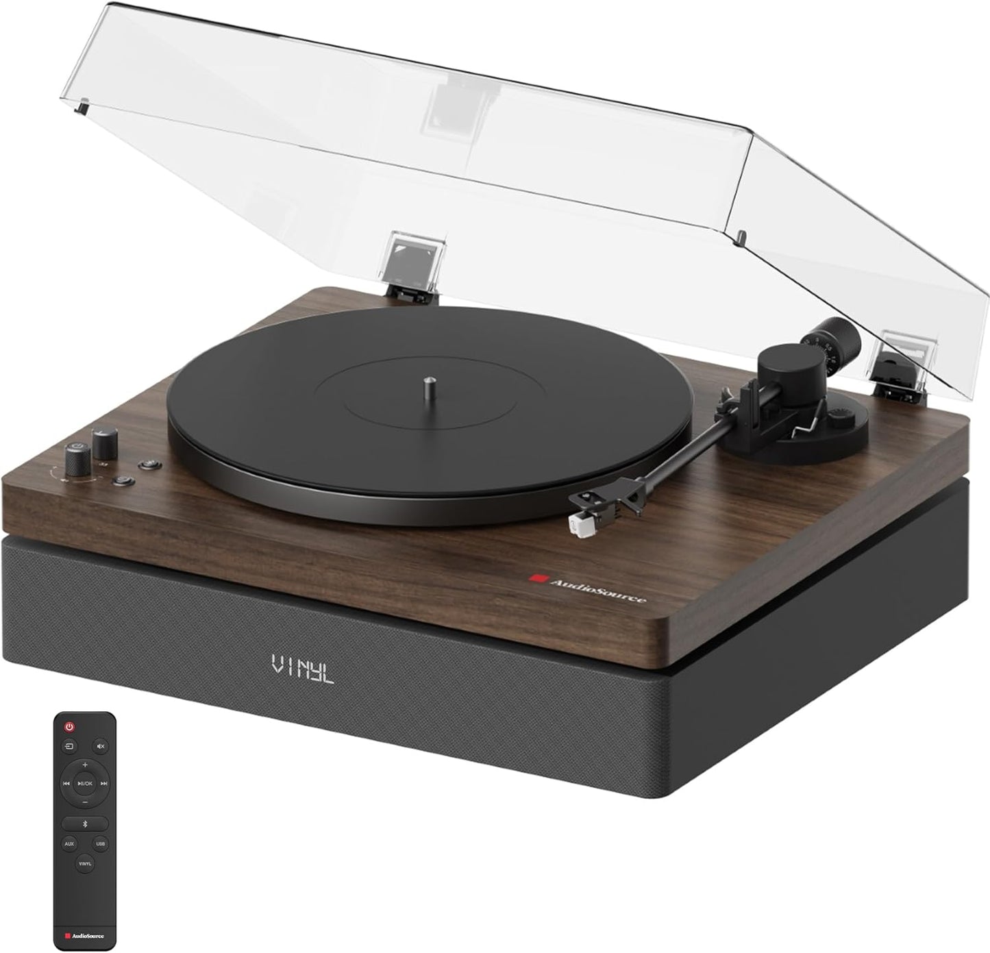 Audiosource AudioSource Record Player, All-in-one Turntable with 2.1 Channel Built-in Speaker