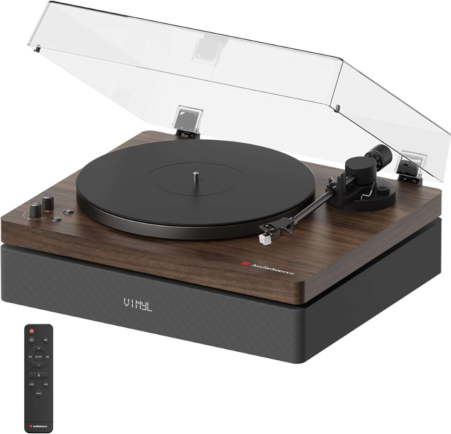 Audiosource AudioSource Record Player, All-in-one Turntable with 2.1 Channel Built-in Speaker