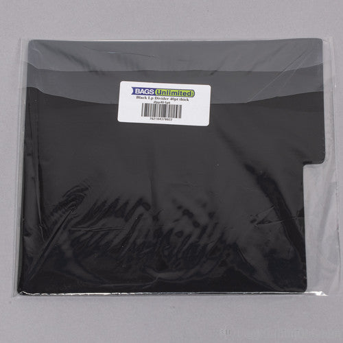 Bags Unlimited Bags Unlimited DLPP40K5PK - 12 Inch LP Divider Cards - 40 Guage - 5 Pack (Black)