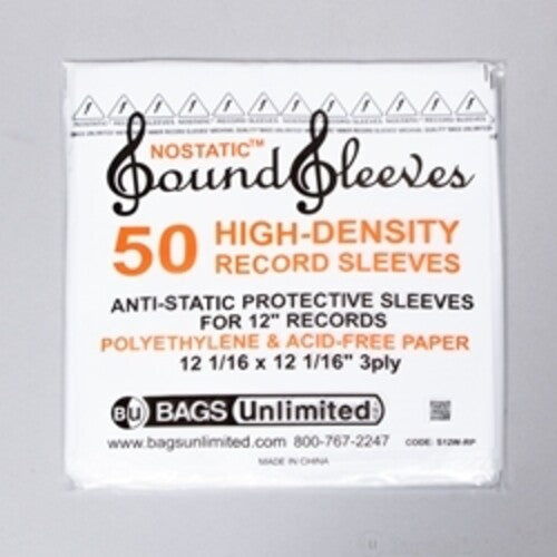 Bags Unlimited Bags Unlimited S12W-RP - 12 Inch LP Record Inner Sleeve - 50 Pack (White)