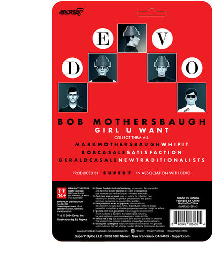 Devo Super7 - Devo - ReAction Figures Wv4 - Bob Mothersbaugh (The Girl You Want) (Collectible, Figure, Action Figure)