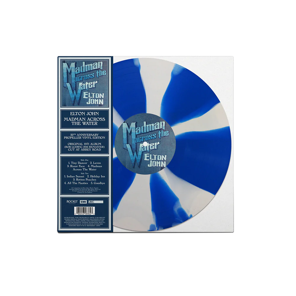 Elton John Madman Across The Water: 50th Anniversary (Limited Edition, Blue & White Propeller Colored Vinyl)