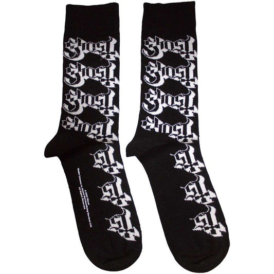 Ghost Logo Pattern Black