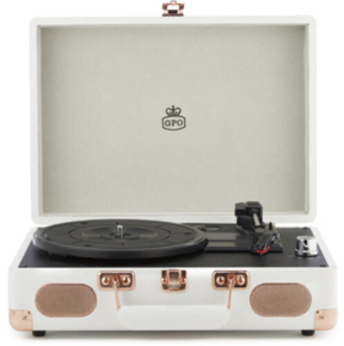GPO GPO Retro GPOSOHOWH SOHO Portable Briefcase Turntable - White (Large Item, Built-In Speakers, White)