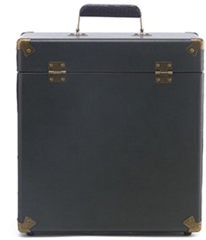 GPO GPO Retro SWB18GB 12 " Vinyl Record Case 35 Count Capacity Removable Lid - Rustic Green with Black Interior)