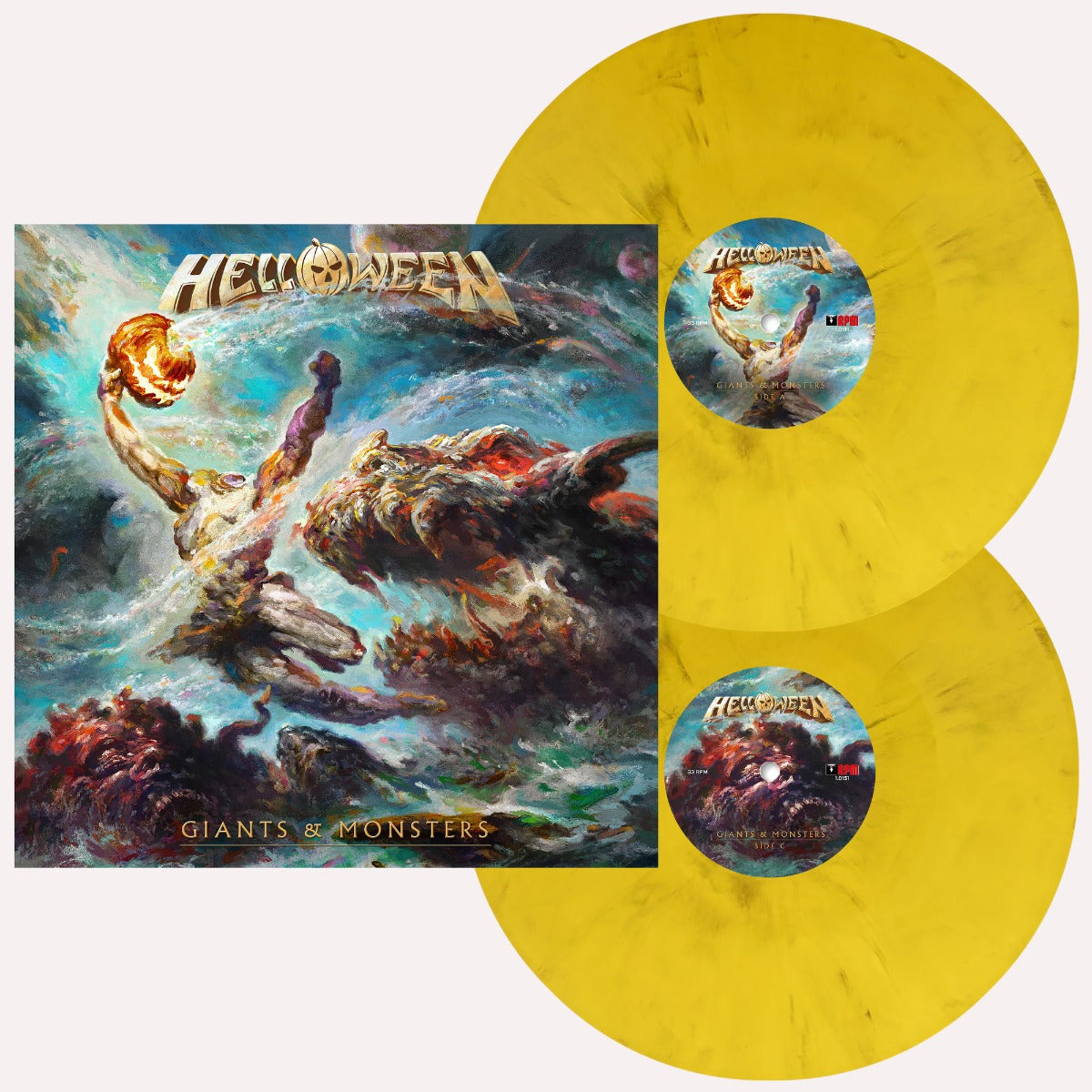Helloween Giants & Monsters (Indie Exclusive) (Yellow Marble Vinyl) (Pumpkin Etching & Booklet) [2LP]