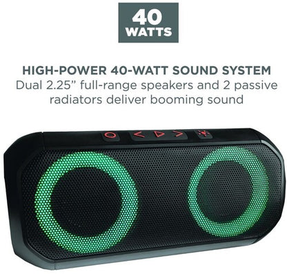 Ion Ion iSP156 Uber Boom Portable Bluetooth Speaker - IP66 All Weather - 40W (Black) (Large Item, Bluetooth)