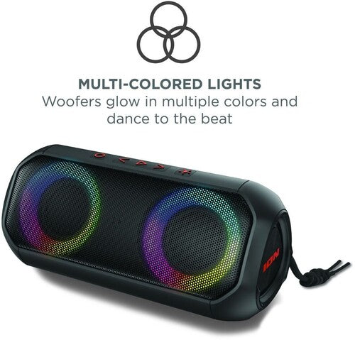 Ion Ion iSP156 Uber Boom Portable Bluetooth Speaker - IP66 All Weather - 40W (Black) (Large Item, Bluetooth)
