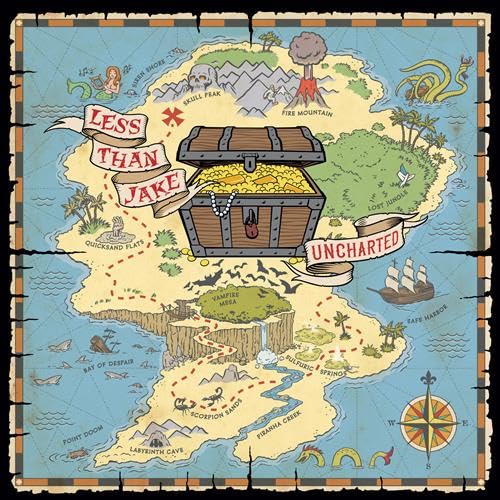 LESS THAN JAKE Uncharted (Indie Exclusive, Easter Yellow/Blue/Bone Tri-Stripe Colored Vinyl)