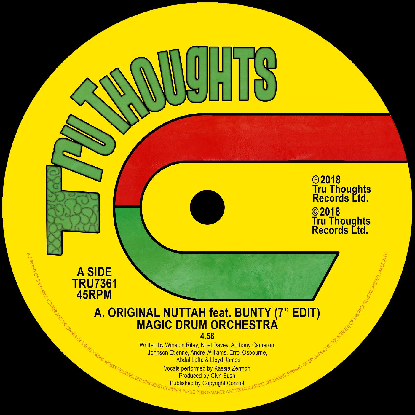 Magic Drum Orchestra Original Nuttah feat. Bunty (7" Edit)/Dread Nourishment