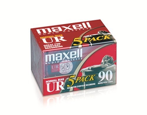 Maxell Maxell 108562 UR-90 5PK Normal Bias Audio Cassettes 90 Minute With Cases 5 Pack