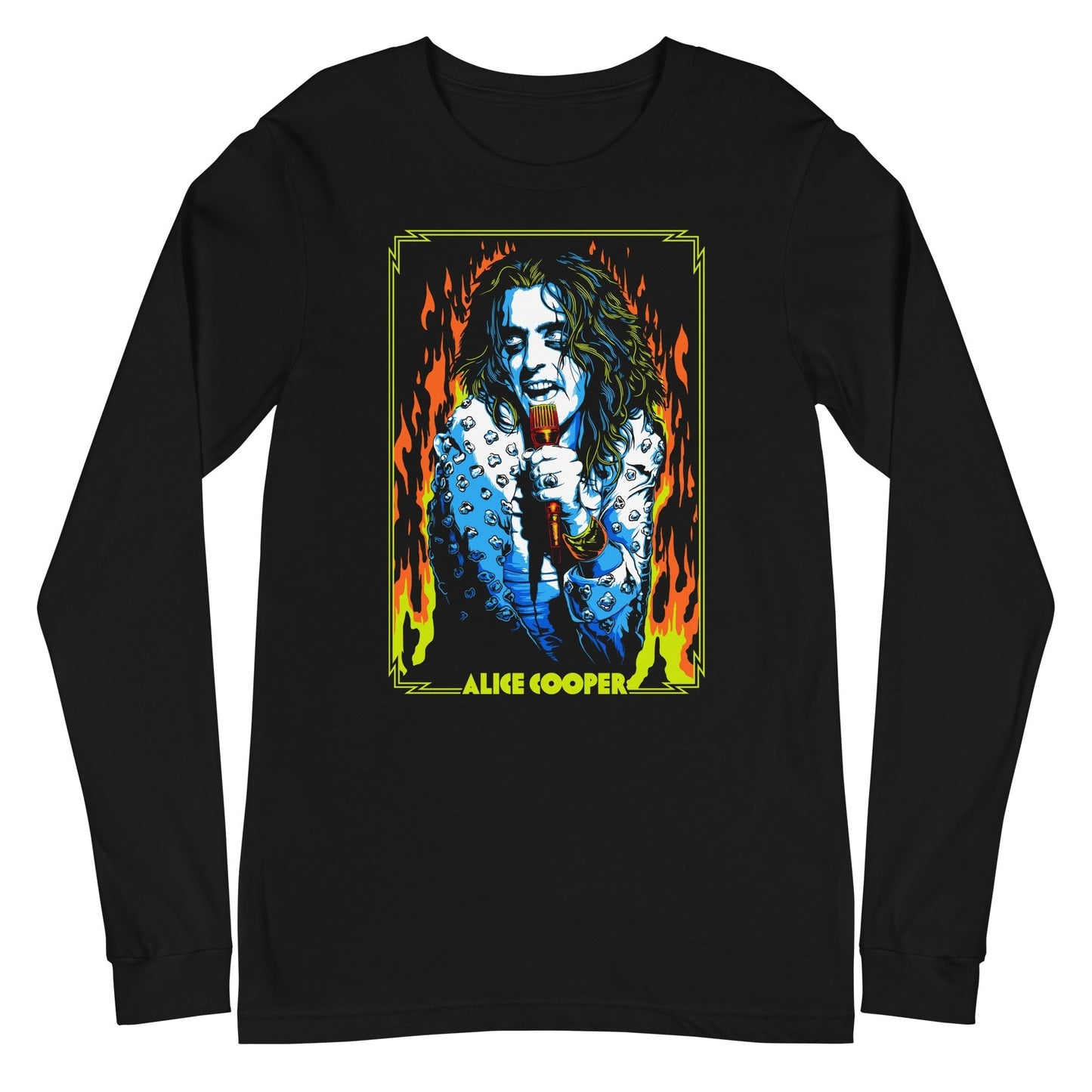 MerchMoment Alice Cooper - Flames Long Sleeve T-Shirt Black
