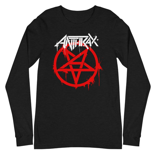 MerchMoment Anthrax - Pentagram Logo Long Sleeve T-Shirt Black