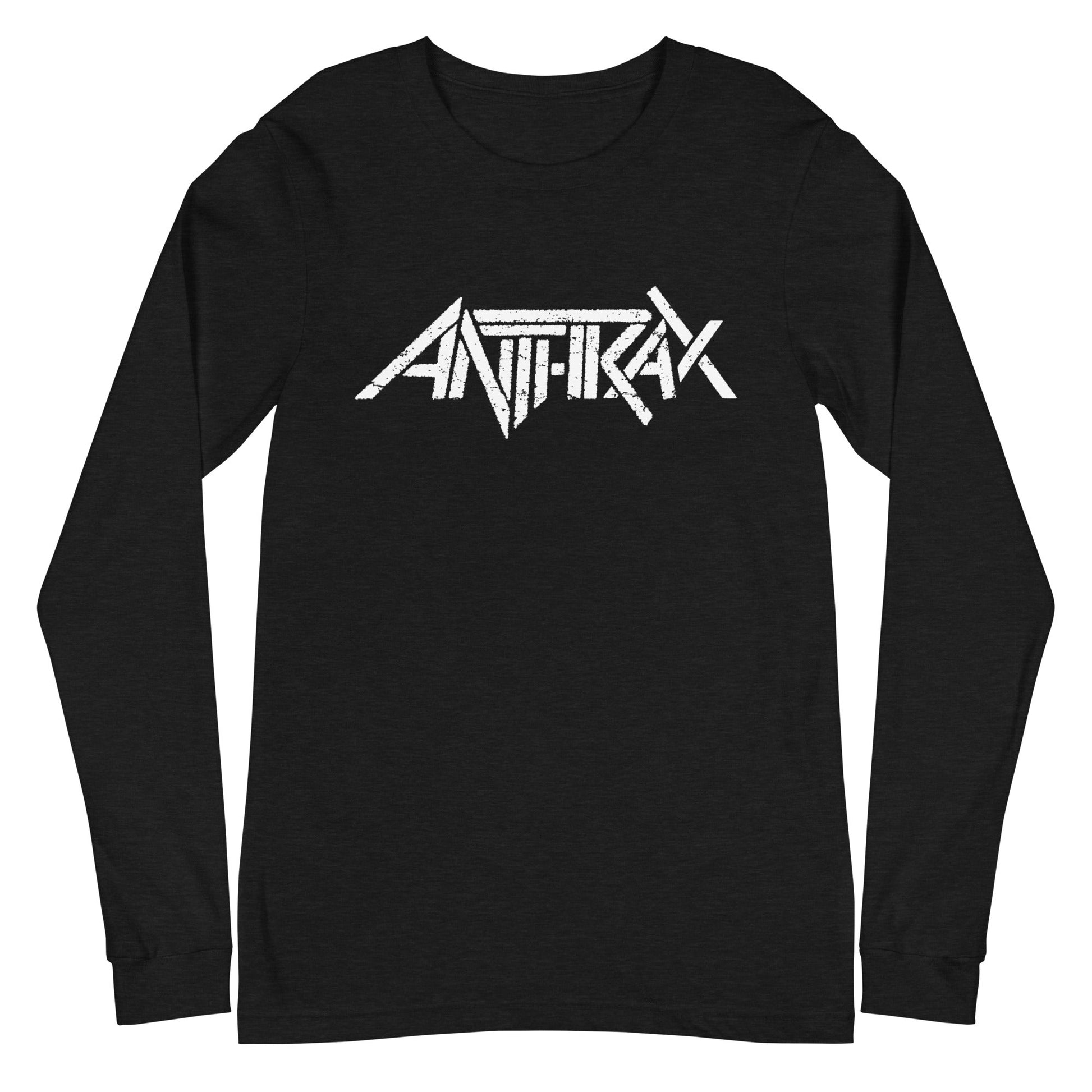 MerchMoment Anthrax - White Classic Logo Long Sleeve T-Shirt Black