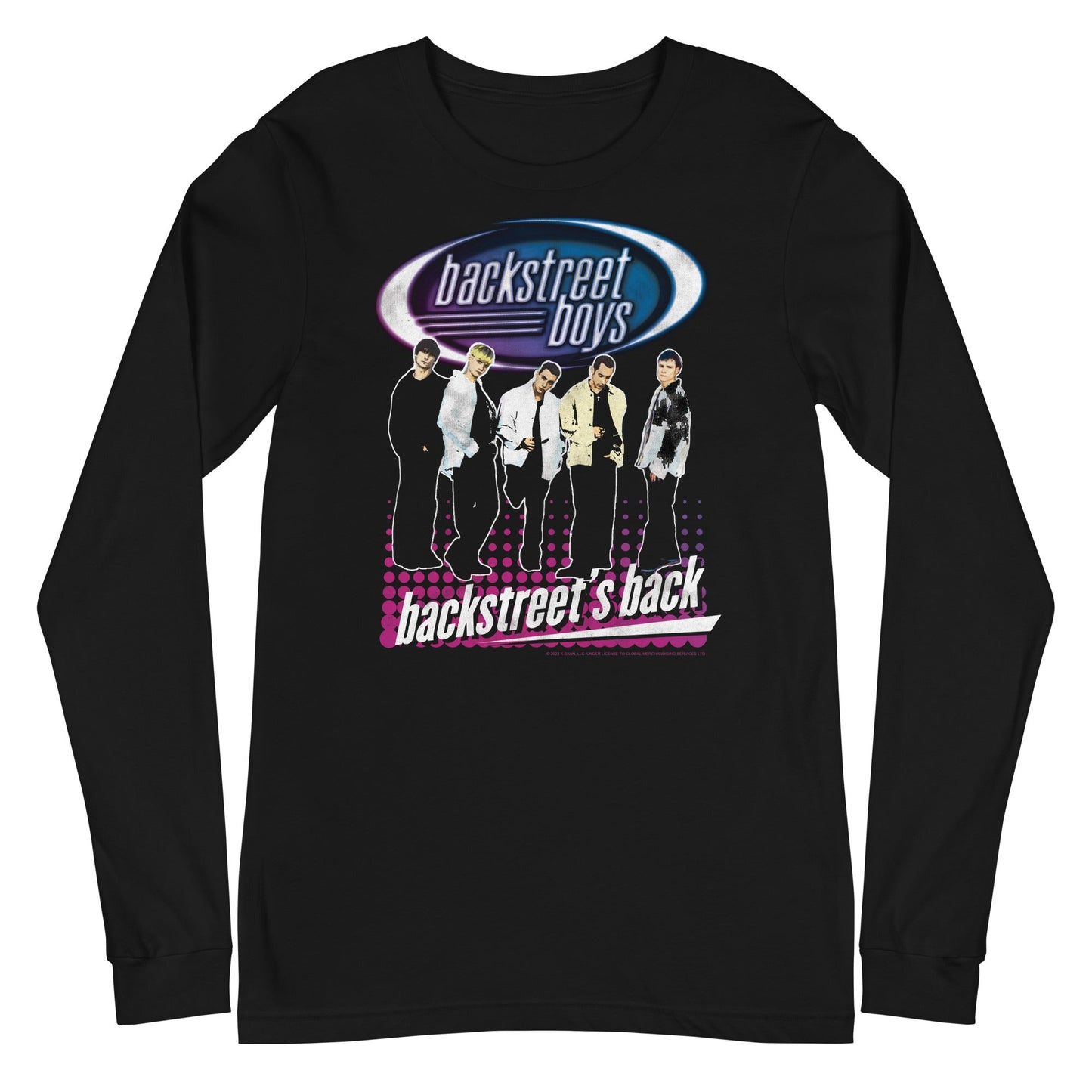 MerchMoment Backstreet Boys - Back Dot Logo Long Sleeve T-Shirt Black