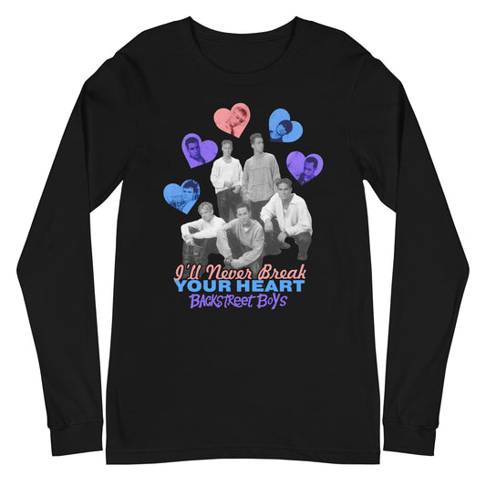 MerchMoment Backstreet Boys - Never Break Your Heart Long Sleeve T-Shirt Black