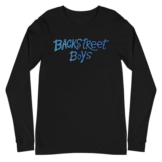 MerchMoment Backstreet Boys - Striped Logo Long Sleeve T-Shirt Black