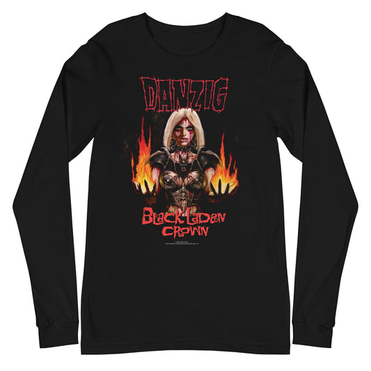 MerchMoment Danzig - Black Laden Crown Long Sleeve T-Shirt Black