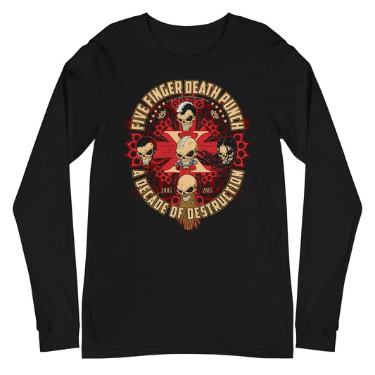 MerchMoment Five Finger Death Punch - Decade of Destruction Long Sleeve T-Shirt Black