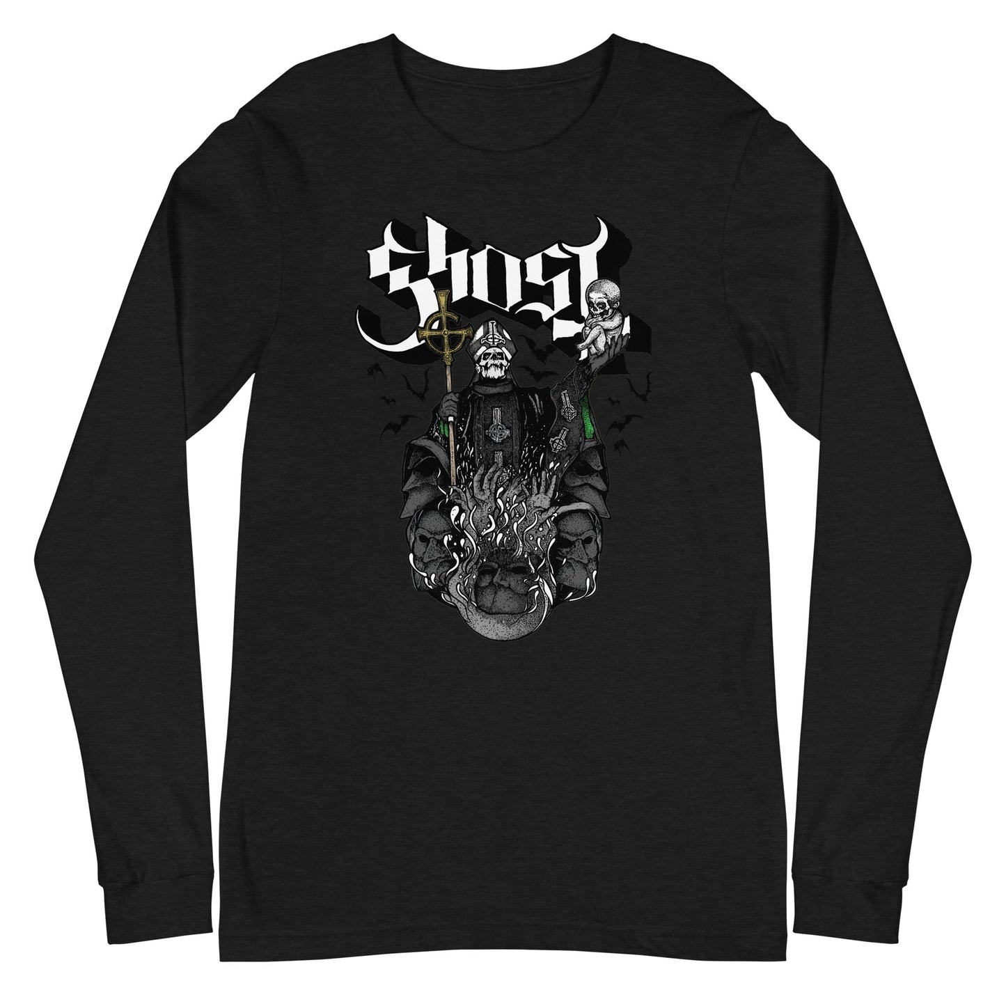 MerchMoment Ghost - Darkness Awaits Long Sleeve T-Shirt Black