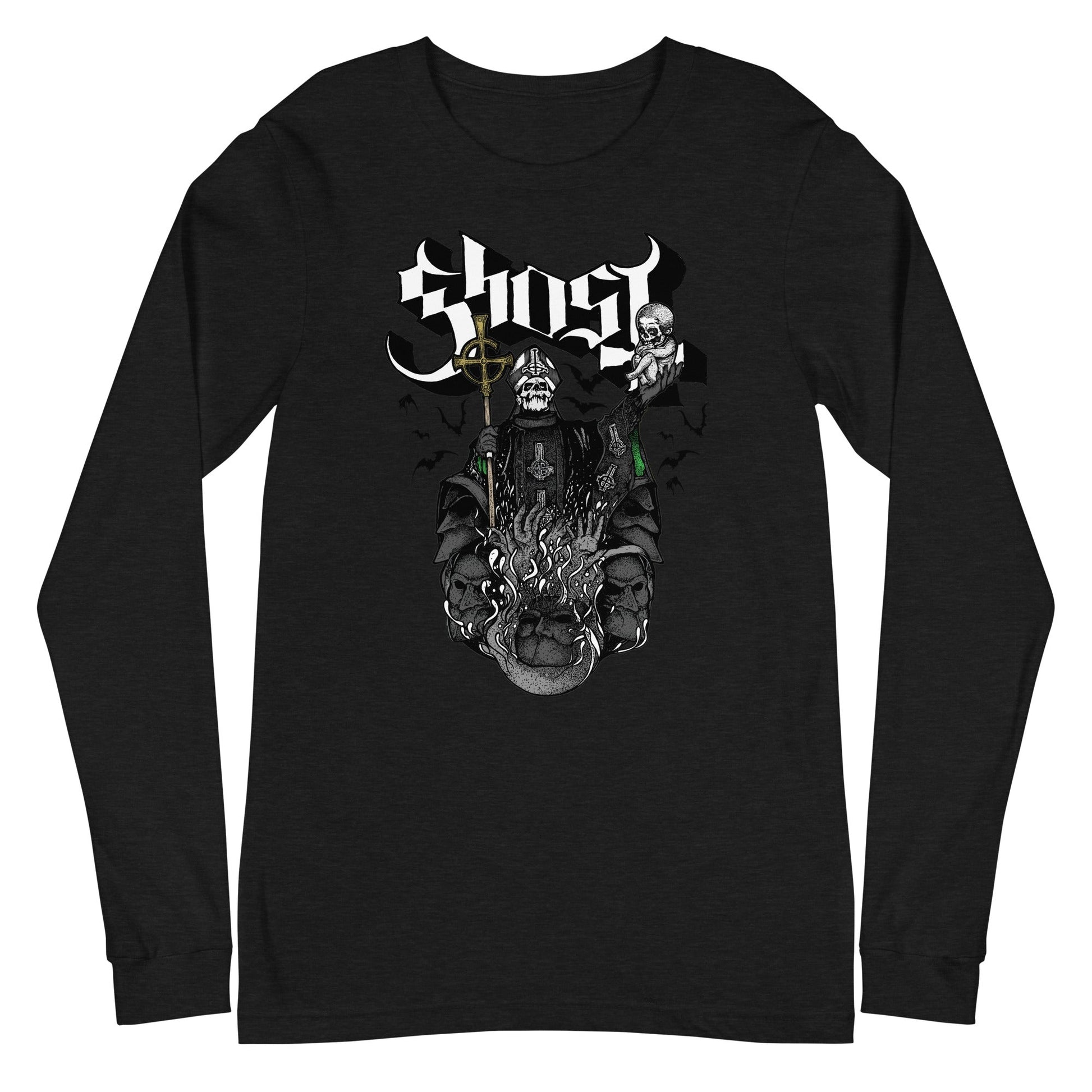 MerchMoment Ghost - Darkness Awaits Long Sleeve T-Shirt Black