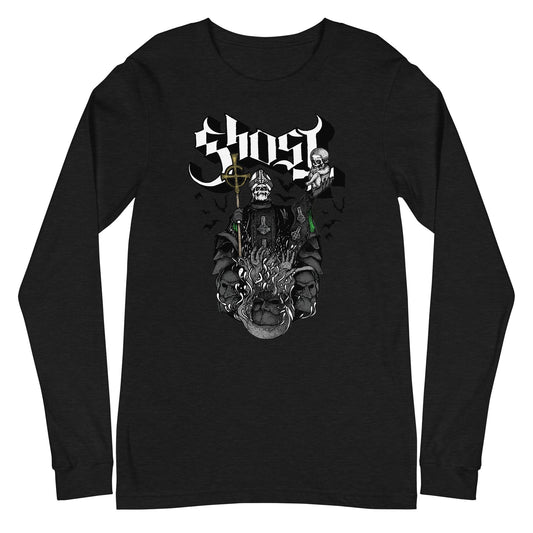 MerchMoment Ghost - Darkness Awaits Long Sleeve T-Shirt Black