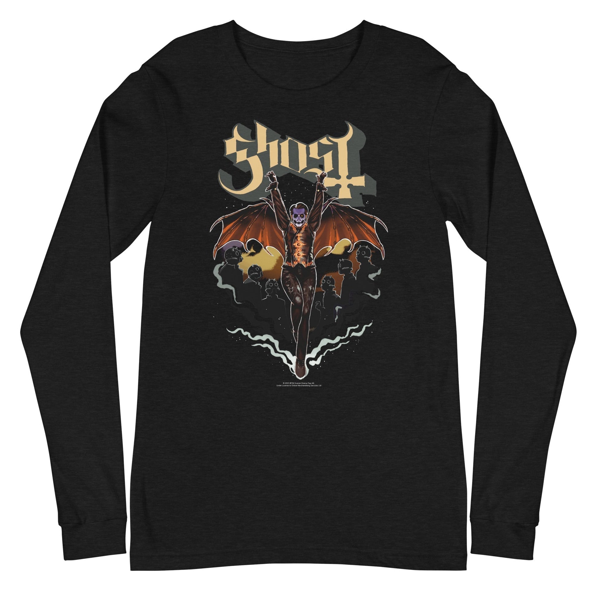 MerchMoment Ghost - Fly Over Long Sleeve T-Shirt Black