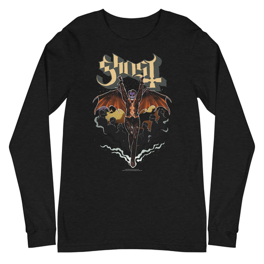 MerchMoment Ghost - Fly Over Long Sleeve T-Shirt Black