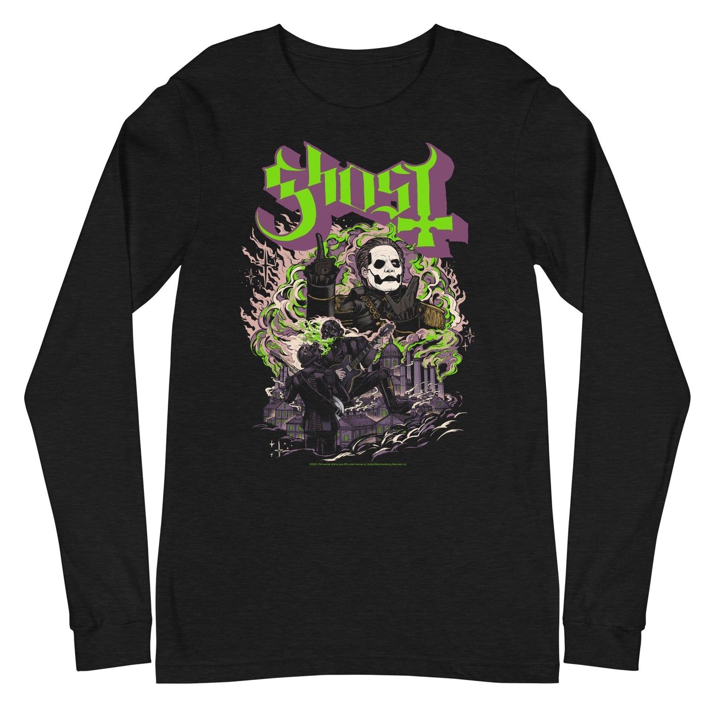 MerchMoment Ghost - Graveyard Long Sleeve T-Shirt Black