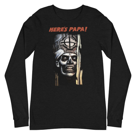 MerchMoment Ghost - Here's Papa Long Sleeve T-Shirt Black