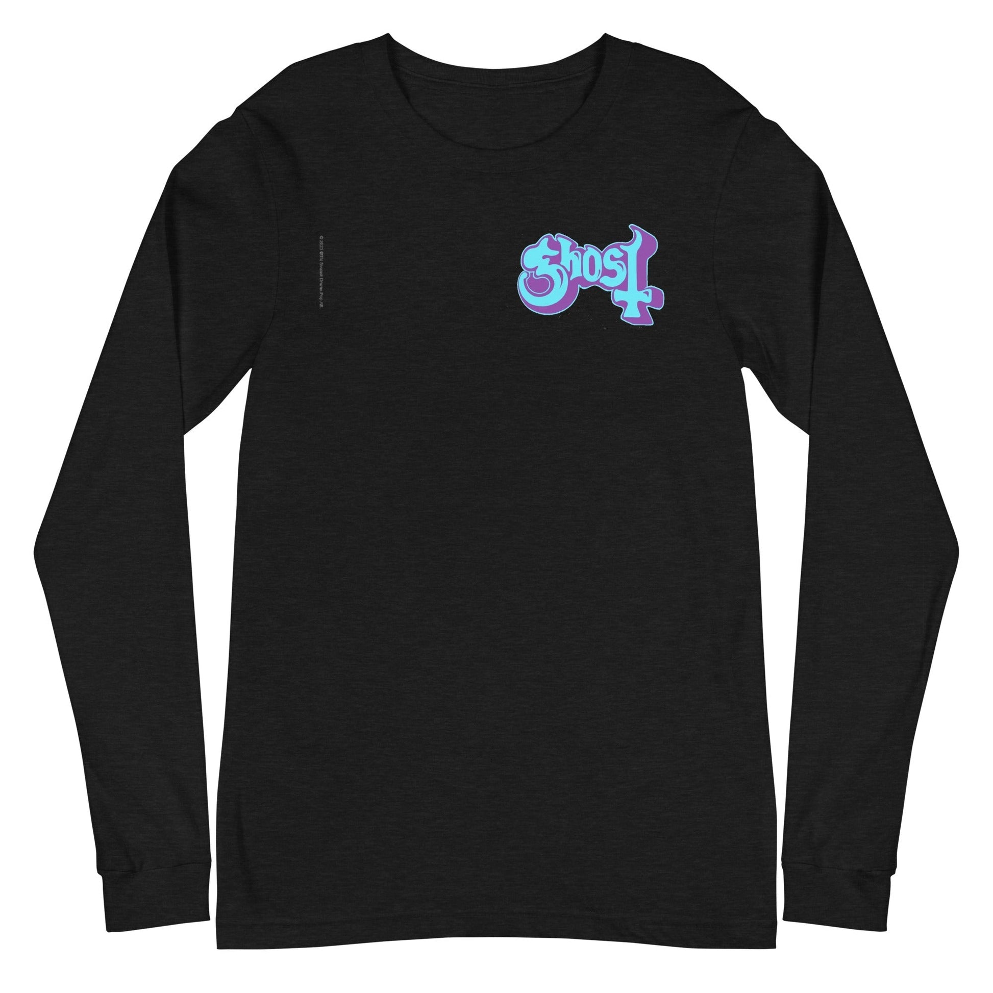 MerchMoment Ghost - Left Chest Logo Long Sleeve T-Shirt Black