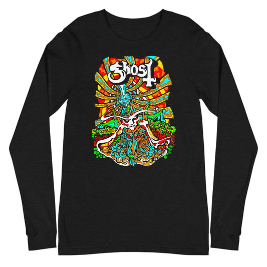 MerchMoment Ghost - Psychedelic Long Sleeve T-Shirt Black