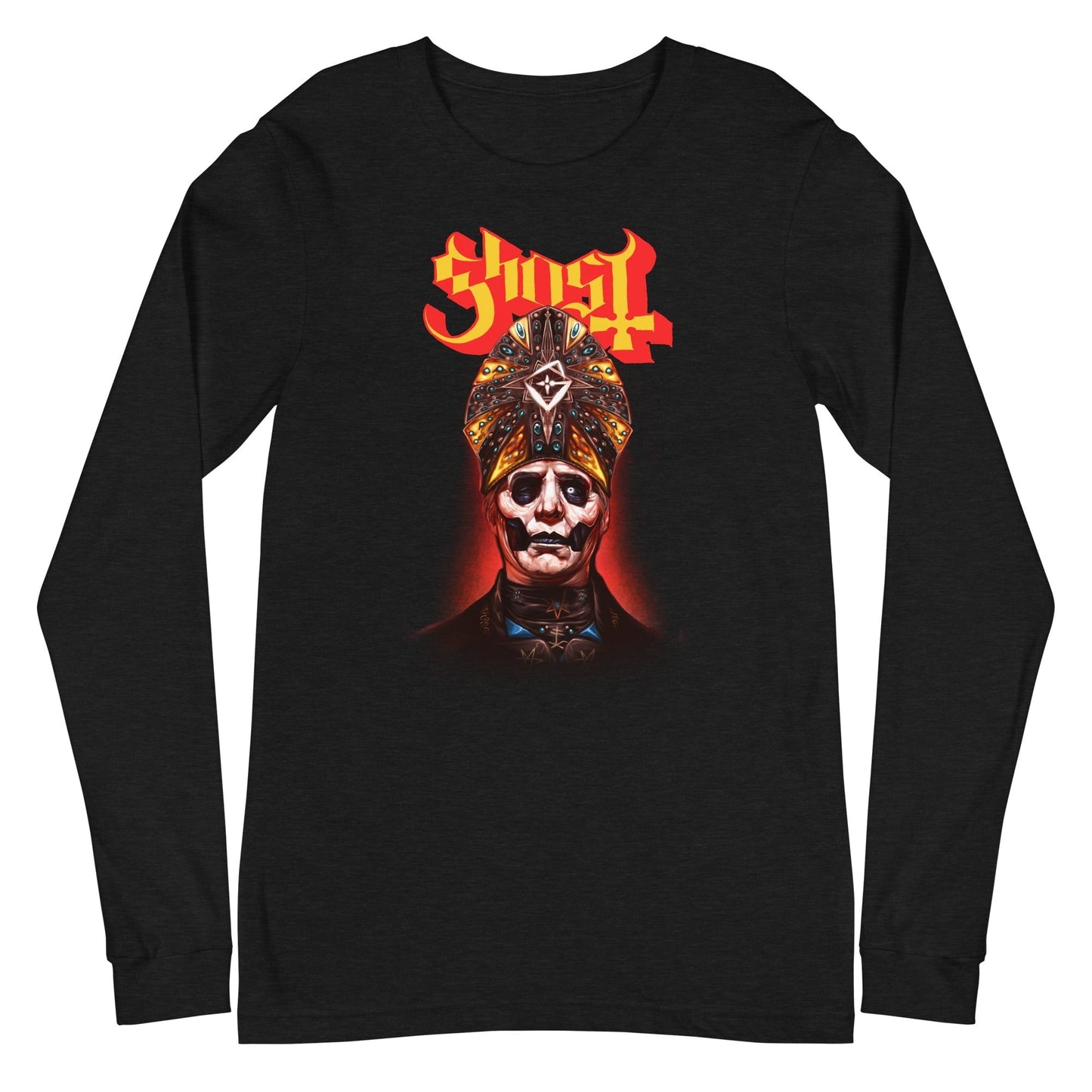 MerchMoment Ghost - Red Glow Long Sleeve T-Shirt Black