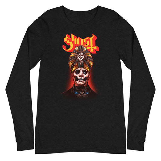 MerchMoment Ghost - Red Glow Long Sleeve T-Shirt Black
