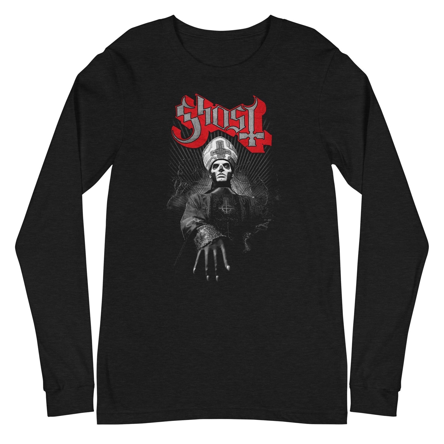 MerchMoment Ghost - Silveresque Long Sleeve T-Shirt Black