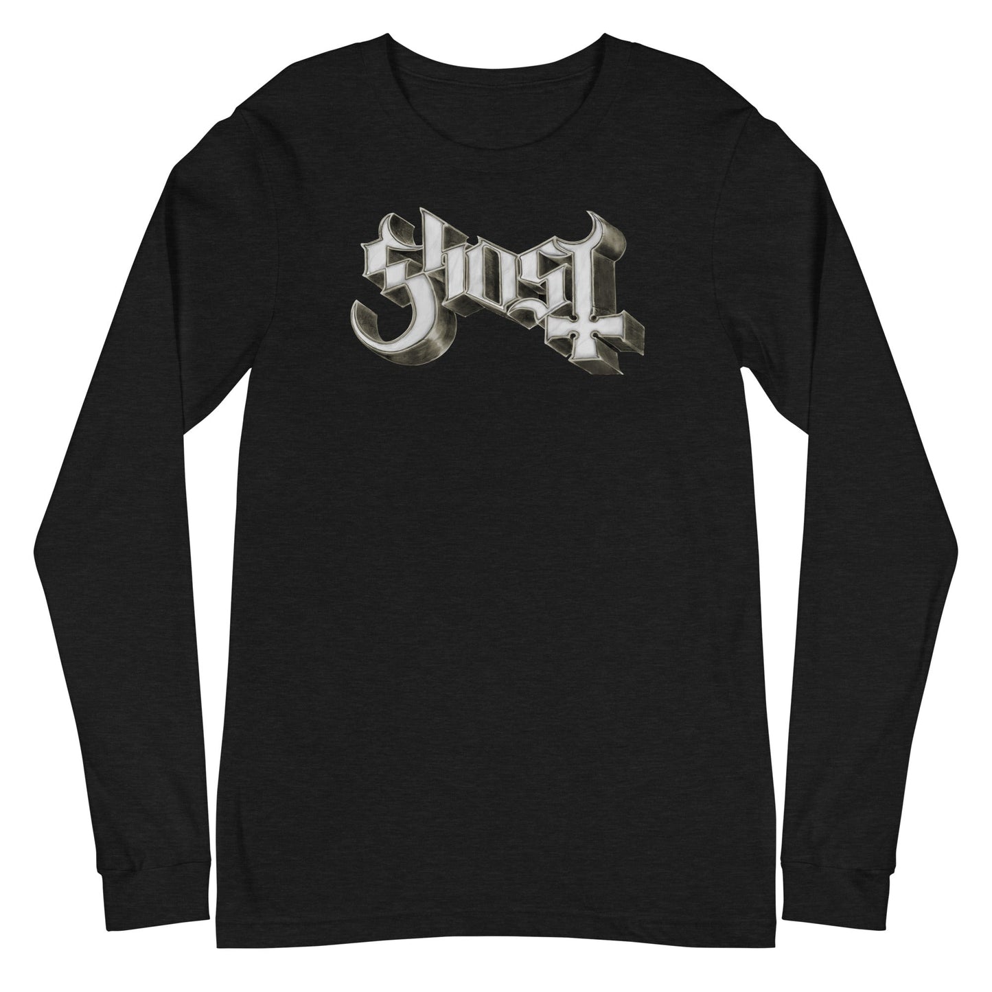 MerchMoment Ghost - Sliver Logo Long Sleeve T-Shirt Black