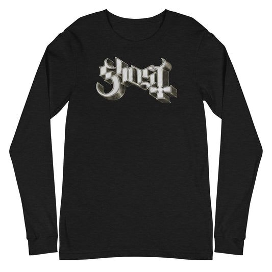 MerchMoment Ghost - Sliver Logo Long Sleeve T-Shirt Black