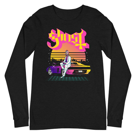 MerchMoment Ghost - Sunset Car Long Sleeve T-Shirt Black