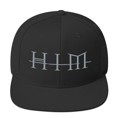 MerchMoment HIM Classic Logo Black Embroidered Snap Back Hat