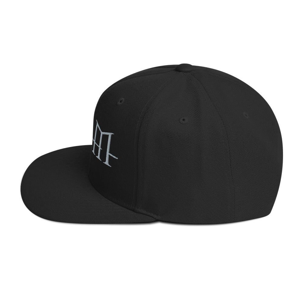 MerchMoment HIM Classic Logo Black Embroidered Snap Back Hat