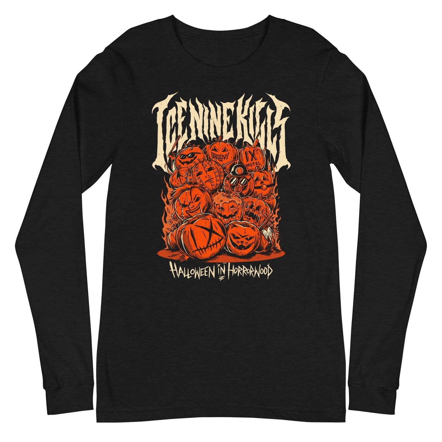 MerchMoment Ice Nine Kills - Halloween Horrorwood Long Sleeve T-Shirt Black