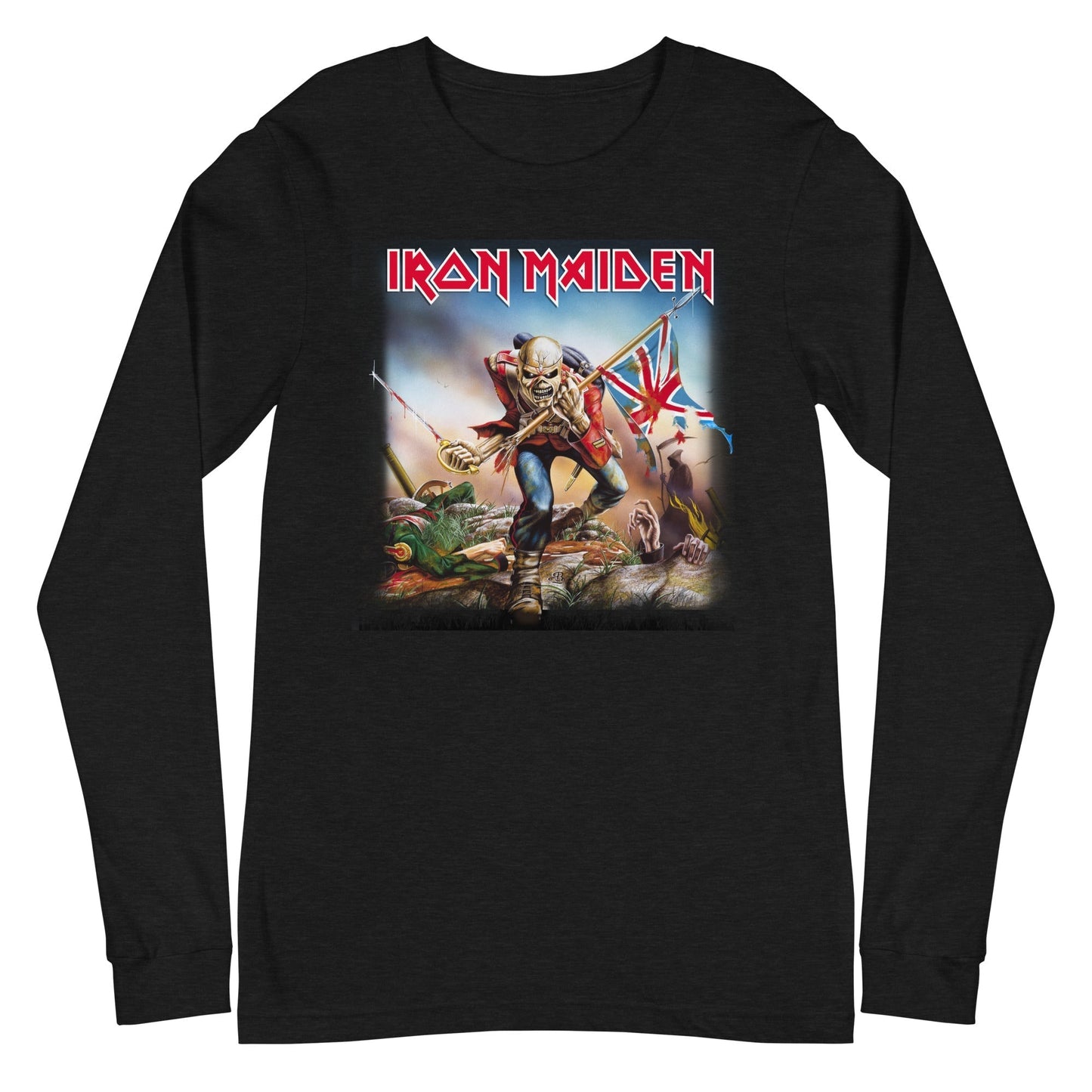 MerchMoment Iron Maiden - Flag Long Sleeve T-Shirt Black