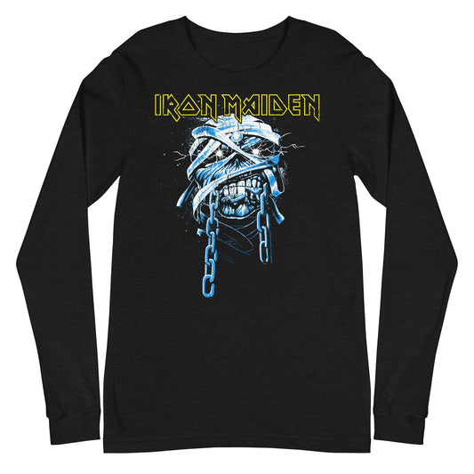 MerchMoment Iron Maiden - Skull Chain Long Sleeve T-Shirt Black