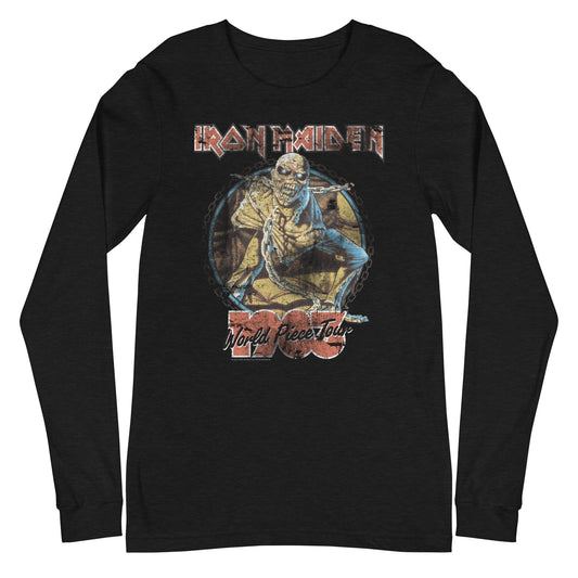 MerchMoment Iron Maiden - World Peace Tour Long Sleeve T-Shirt Black