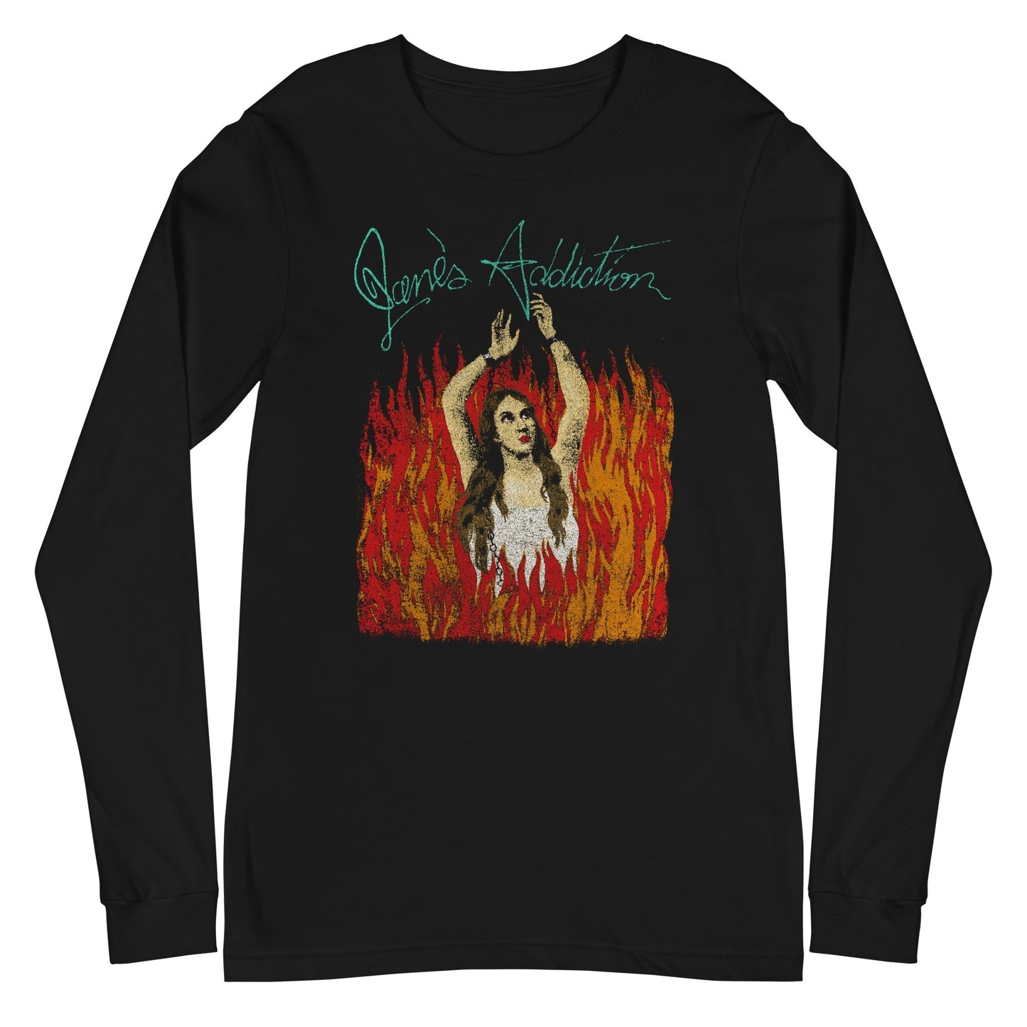 MerchMoment Jane's Addiction - Flames Long Sleeve T-Shirt Black